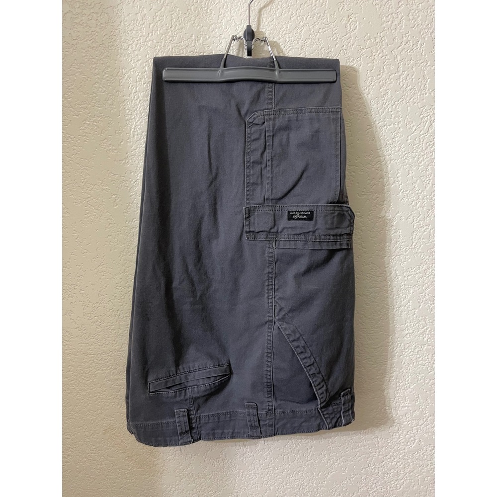 Wrangler Authentics Mens Cargo Pants Charcoal Gray 42x30 Straight Leg 10ZM7ABAH